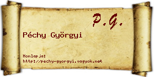 Péchy Györgyi névjegykártya